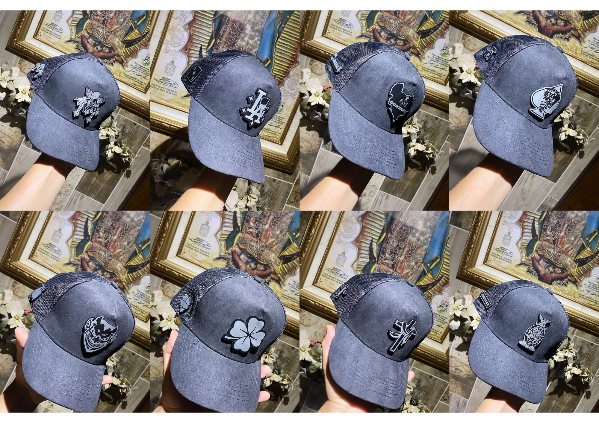 Gorras en exhibición